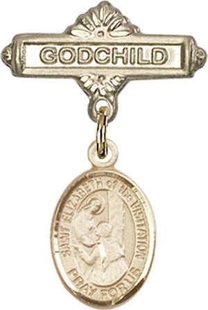St. Elizabeth of the Visitation Charm and Godchild Badge Pin