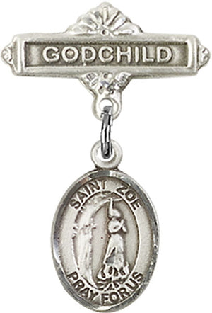 St. Zoe of Rome Charm and Godchild Badge Pin