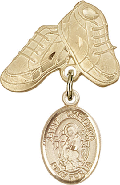 St. Christina the Astonishing Charm and Baby Boots Pin