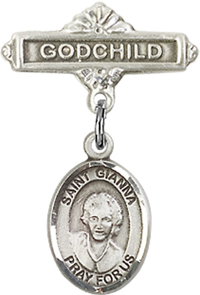 St. Gianna Beretta Molla Charm and Godchild Badge Pin