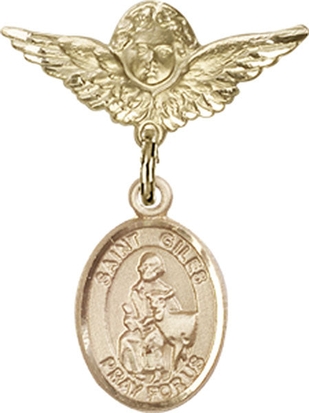 St. Giles Charm and Angel with Smaller Wings Badge Pin