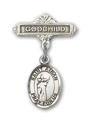St. Aidan of Lindesfarne Charm and Godchild Badge Pin
