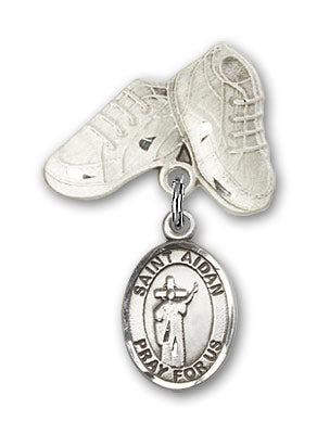 St. Aidan of Lindesfarne Charm and Baby Boots Pin