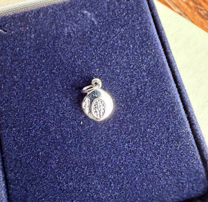 Charm Miraculous Medal Necklace with Blue Enamel