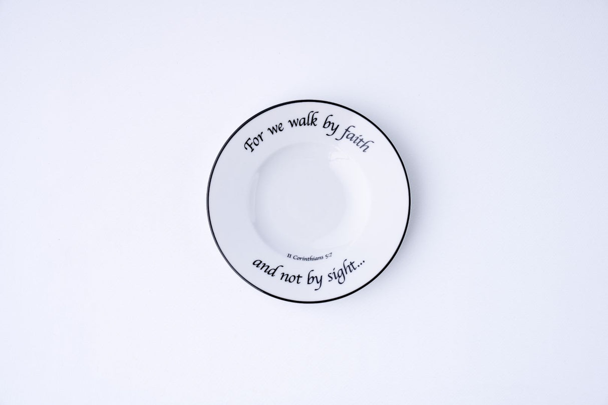 Daily Bread Scripture Appetizer & Dessert Plates – Set of 4 Porcelain Plates with Bible Verses