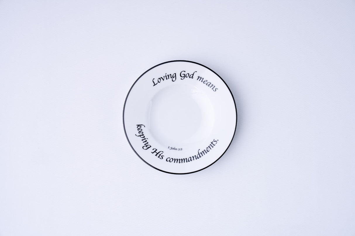 Daily Bread Scripture Appetizer & Dessert Plates – Set of 4 Porcelain Plates with Bible Verses
