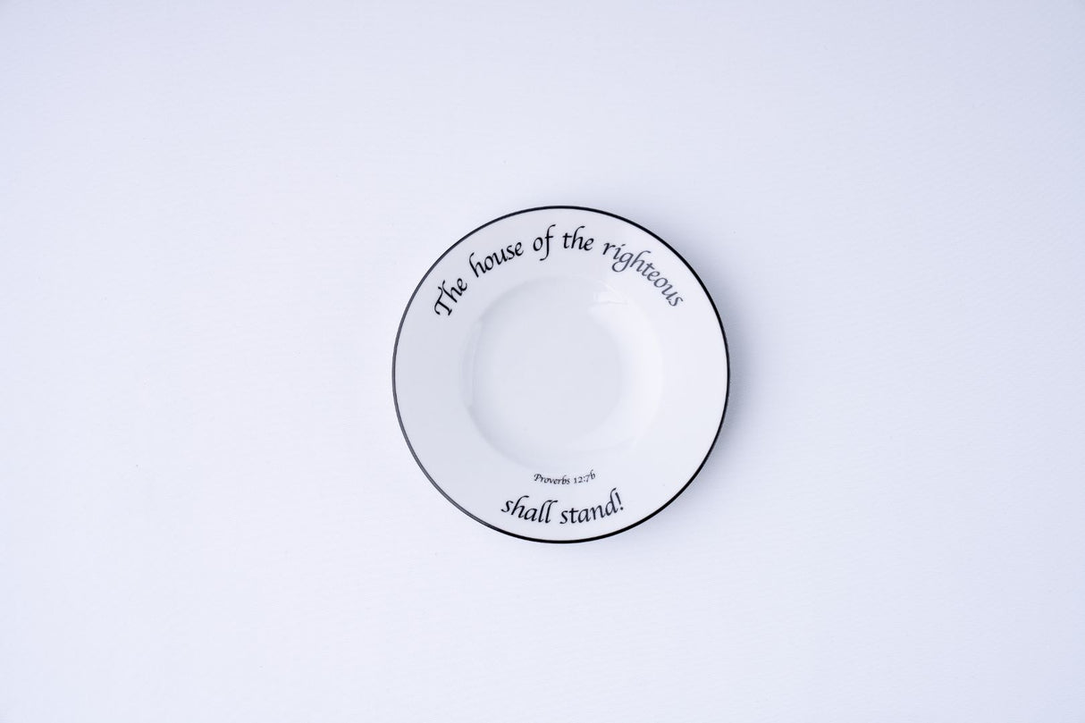 Daily Bread Scripture Appetizer & Dessert Plates – Set of 4 Porcelain Plates with Bible Verses