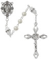 April Birthstone Rosary Crystal Pearl Glass