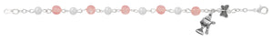 Pink Butterfly First Communion Rosary Bracelet