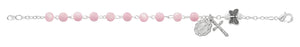 Pink Butterfly First Communion Rosary Bracelet