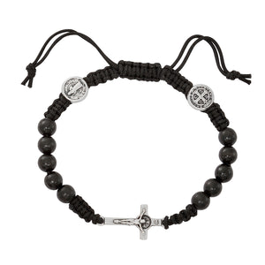 St. Benedict Corded Rosary Bracelet from Italy