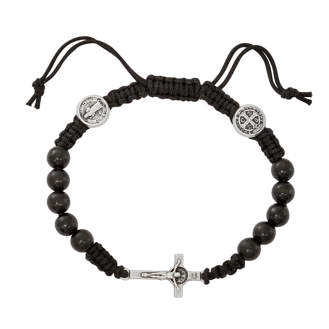St. Benedict Corded Rosary Bracelet from Italy