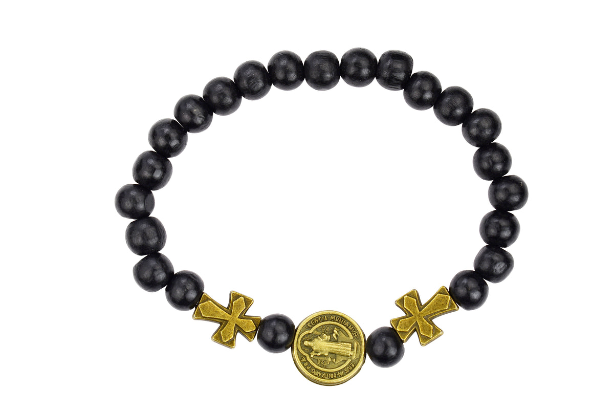 Men's Black Wood St. Benedict Bracelet