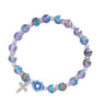 Multi-Color Stretch Bracelet with Crystal Cross