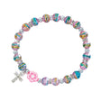 Multi-Color Stretch Bracelet with Crystal Cross