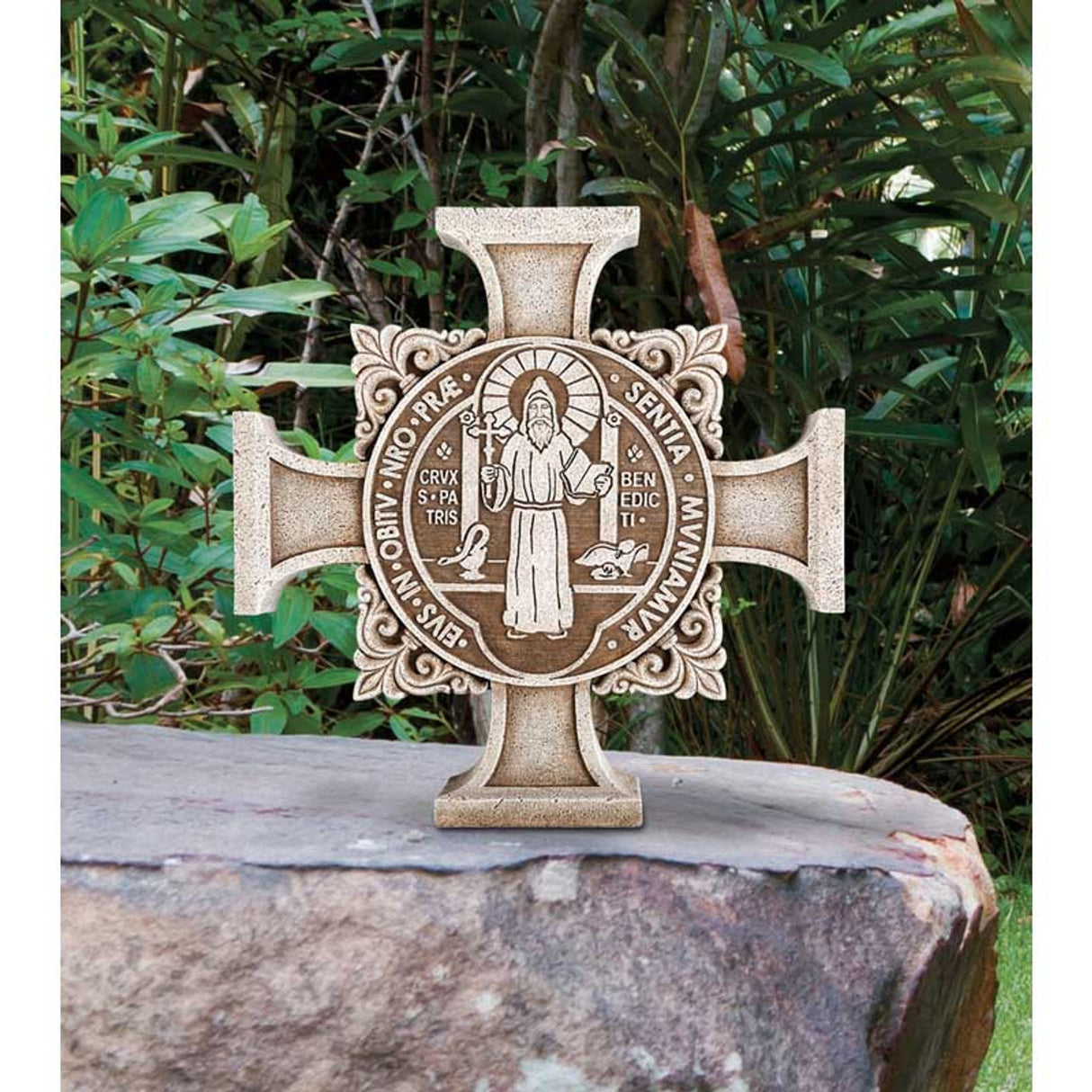 Saint Benedict Stepping Stone Cross 11" High