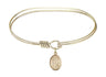 Smooth Bangle Bracelet with a Holy Family Charm