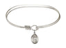 Smooth Bangle Bracelet with a Holy Family Charm