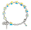 8mm Aurora Borealis Swarovski Crystal Butterfly Rosary Bracelet, Sterling Silver