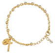 4mm High Polished Bead Rosary Bracelet, Gold Over Sterling Silver