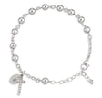 6mm High Polished Bead Rosary Bracelet, Sterling Silver