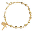 6mm High Polished Bead Rosary Bracelet, Gold Over Sterling Silver