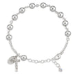 7mm High Polished Bead Rosary Bracelet, Sterling Silver