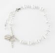 6mm Corrugated Bead Rosary Bracelet, Sterling Silver