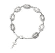 Ornate Miraculous Medal Link Bracelet, Sterling Silver