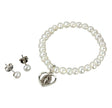Girls Freshwater Pearl Miraculous Heart Bracelet and Earring Set