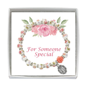 Flower Ceramic Stretch Bracelet for Girls