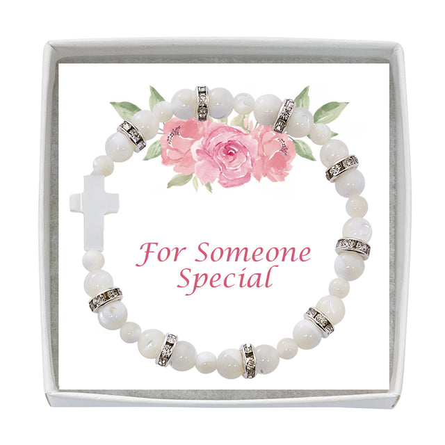 Youth Mother of Pearl Stretch Bracelet