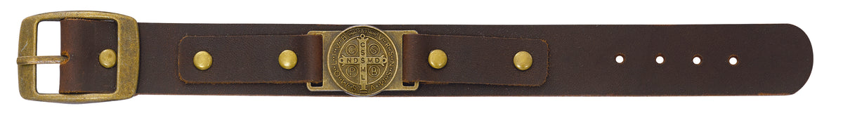 Leather St. Benedict Bracelet