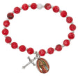 Red Glass Our Lady of Guadalupe Stretch Bracelet