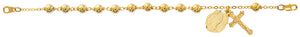 Gold Plated Medal Link Guadalupe Rosary Bracelet