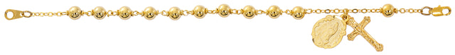 Gold Plated Medal Link Guadalupe Rosary Bracelet