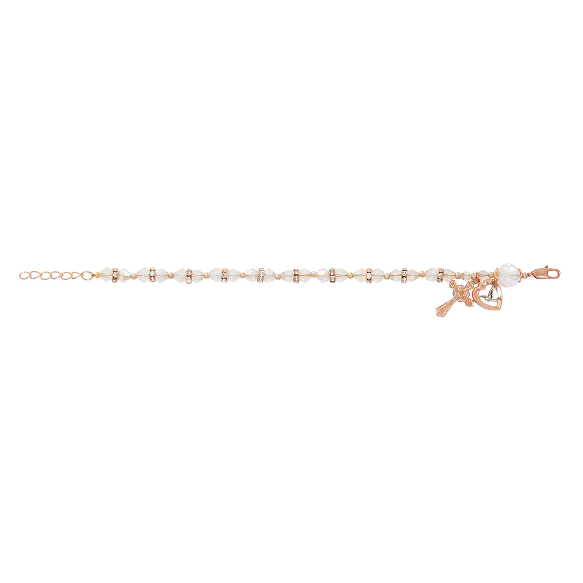 Crystal Rondelle Rosary Bracelet