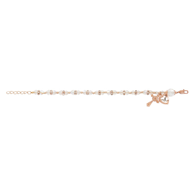 Crystal Rondelle Rosary Bracelet