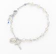 5mm Silk Faceted Crystal Rosary Bracelet, Sterling Silver Medal and Crucifix