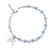 5mm Violet Faceted Crystal Rosary Bracelet, Sterling Silver Medal and Crucifix