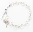 8mm Aurora Borealis Crystal Butterfly Rosary Bracelet, Sterling Silver Medal and Crucifix
