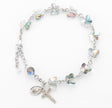 8mm Vitriol Butterfly Rosary Bracelet, Sterling Silver Medal and Crucifix