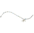 First Communion Rosary Bracelet, 4mm Aurora Borealis Swarovski Crystal Cube, Sterling Silver Chalice