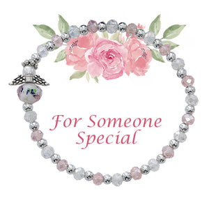 Pink and Crystal Angel Youth Bracelet