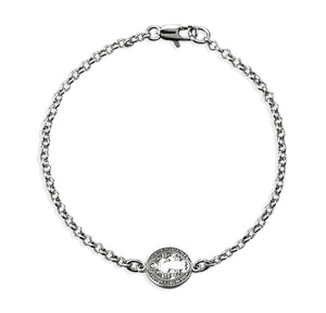 Saint Benedict Medal Bracelet, Sterling Silver on Rolo Chain