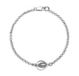 Cut Out Heart Miraculous Medal Bracelet, Sterling Silver on Rolo Chain