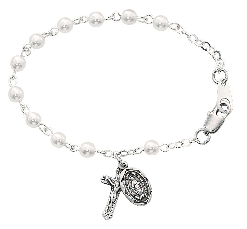 Baby Rosary Bracelet with Pearls