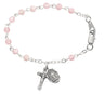 Baby Rosary Bracelet with Pink Pearls