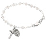 Baby Rosary Bracelet with Tin Cut Crystal Beads