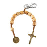 Benedictine Medal Auto Backpack Olive Wood Rosary